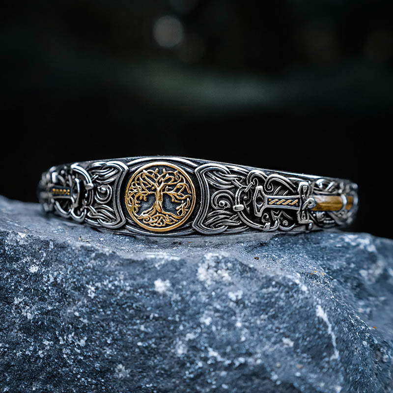 Nine Realms Warrior Cuff Bangle - Stainless Steel