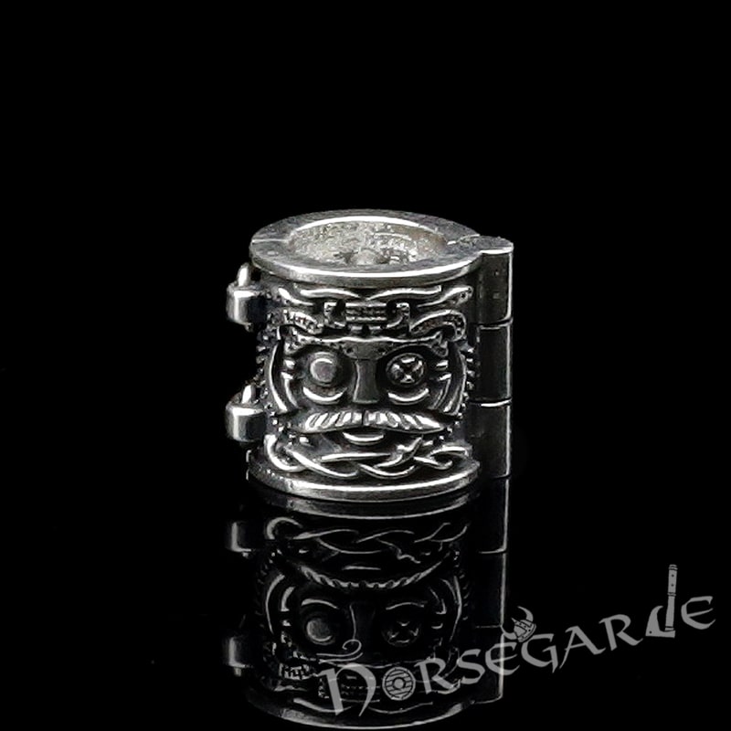 Handcrafted Odin's Beard Bead with Latch & Grip Teeth - Sterling Silver