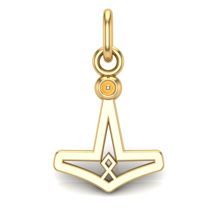 Handcrafted Miniature Othala Mjolnir - Gold