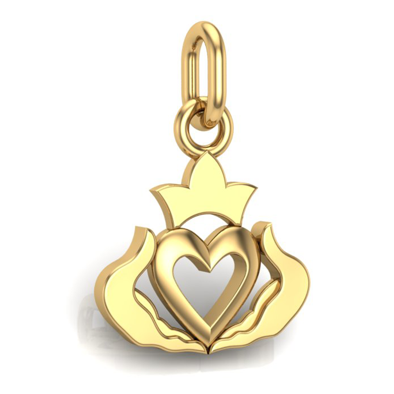 Handcrafted Miniature Claddagh Pendant - Gold