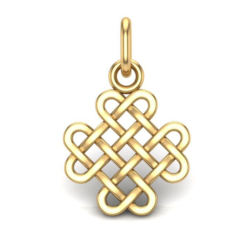 Handcrafted Miniature Celtic Knot Clover Pendant - Gold