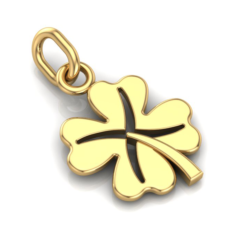 Handcrafted Miniature Lucky Clover Pendant - Gold