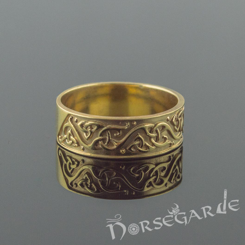 Handcrafted Urnes Art Ornamental Band - Gold