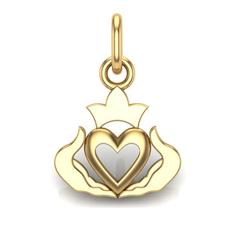 Handcrafted Miniature Claddagh Pendant - Gold