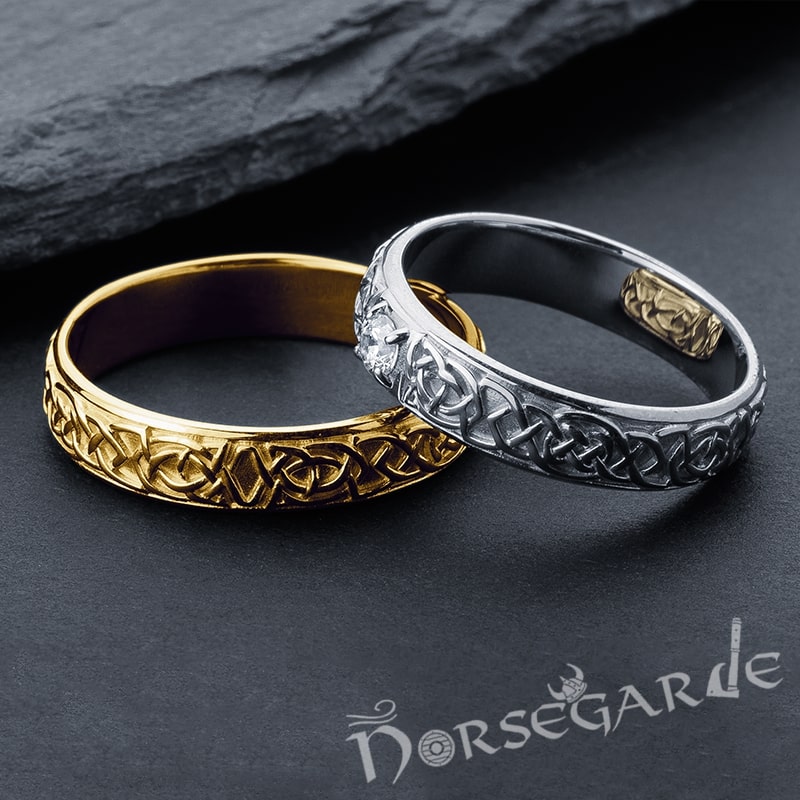 Handcrafted Celtic Knot Ornament Band - Gold