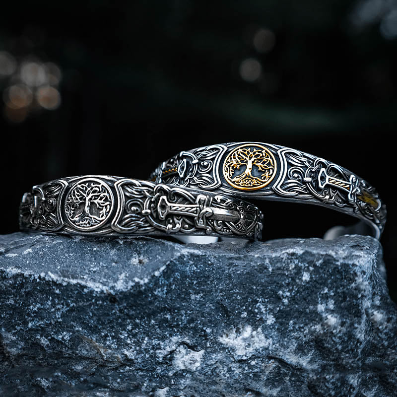 Nine Realms Warrior Cuff Bangle - Stainless Steel