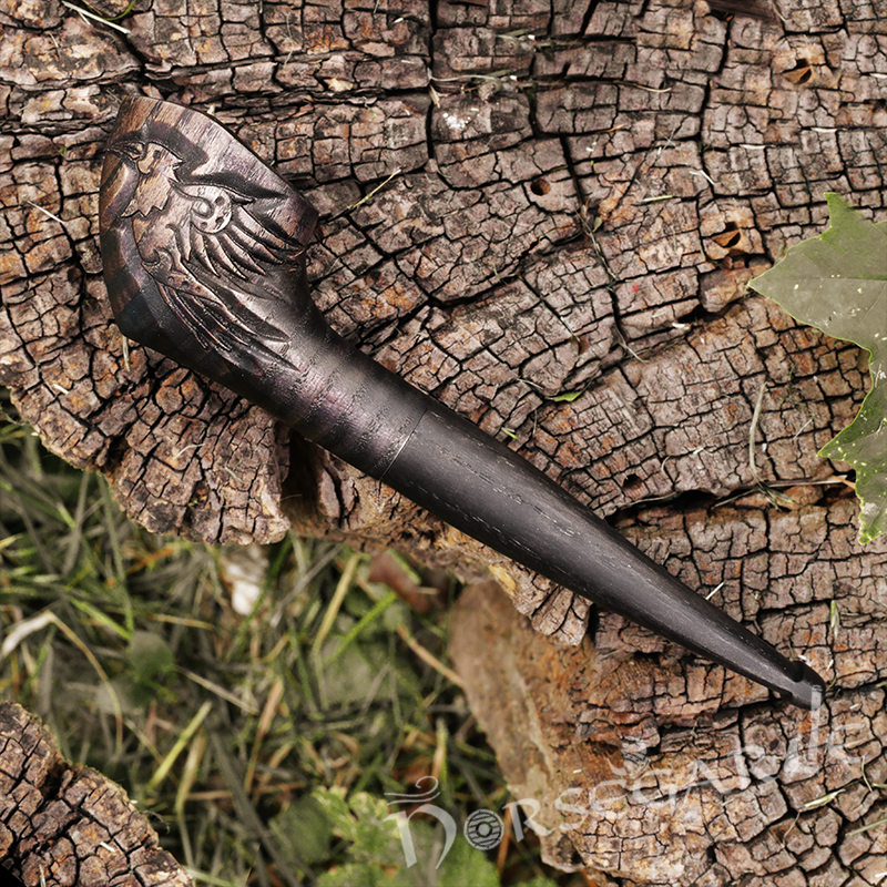 Handcarved Raven Smoking Pipe - Ash