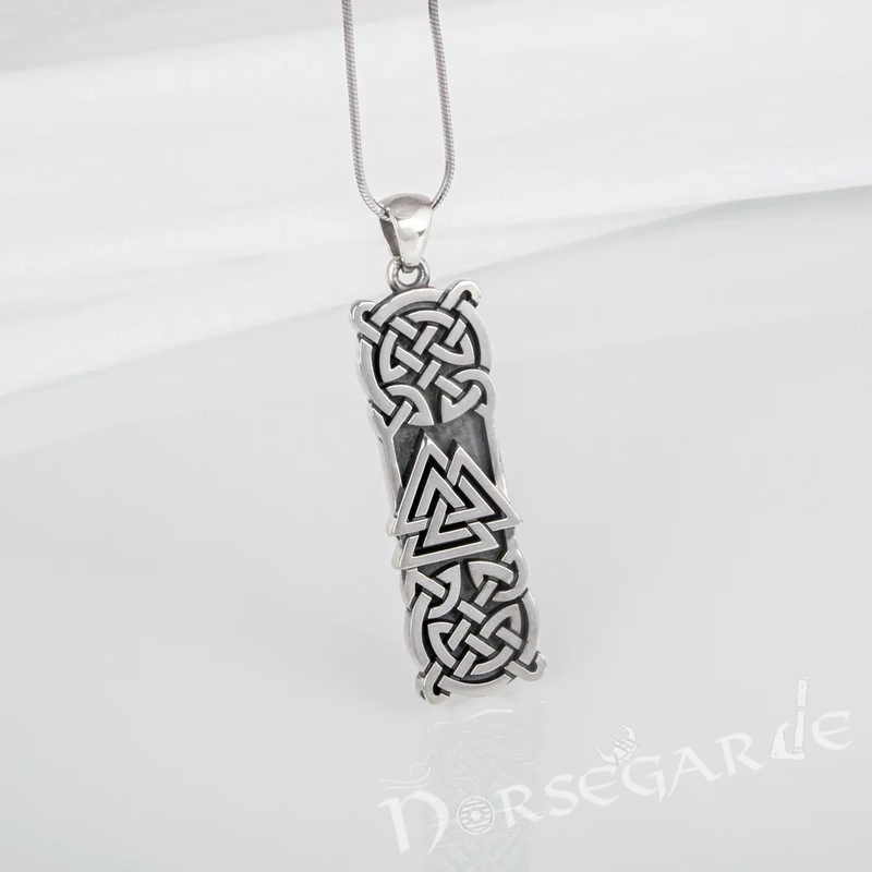 Handcrafted Celtic Pattern & Valknut Pendant - Sterling Silver