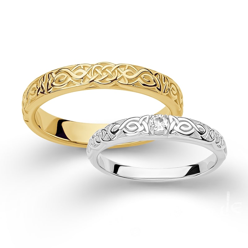 Handcrafted Celtic Knot Slim Band - Gold