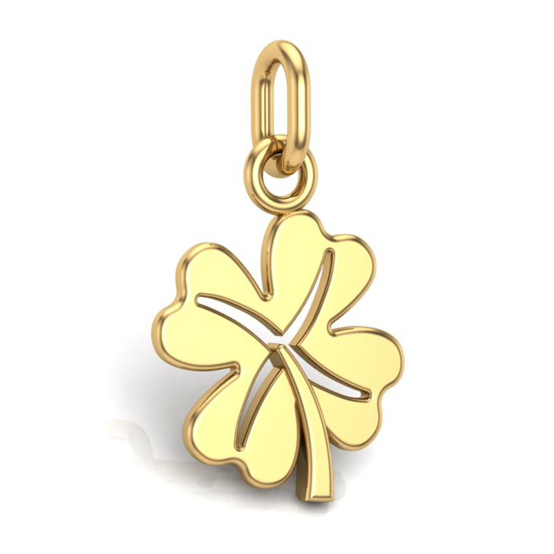 Handcrafted Miniature Lucky Clover Pendant - Gold