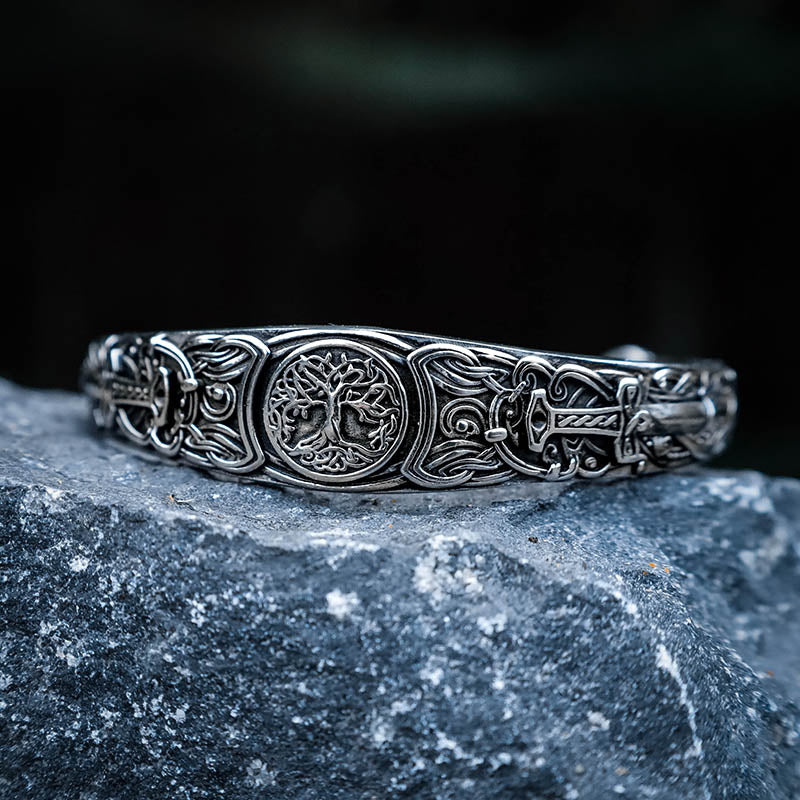 Nine Realms Warrior Cuff Bangle - Stainless Steel