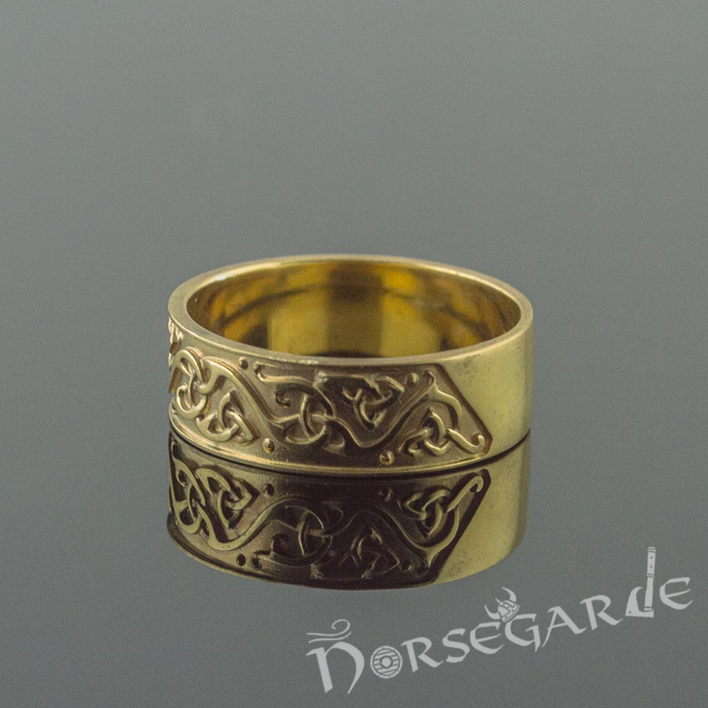 Handcrafted Urnes Art Ornamental Band - Gold