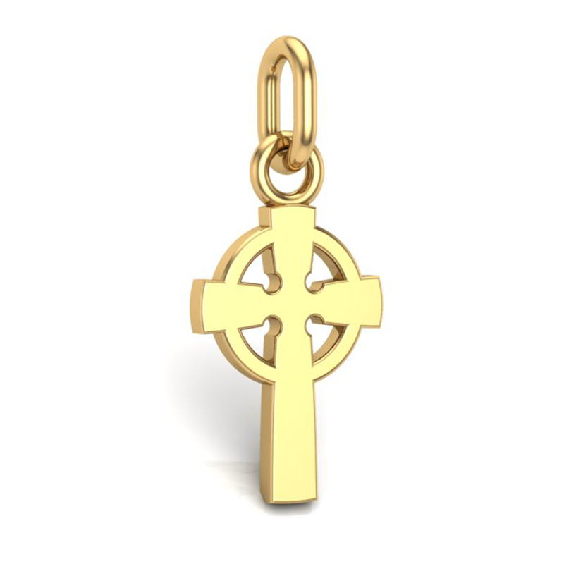 Handcrafted Miniature Celtic Cross Pendant - Gold