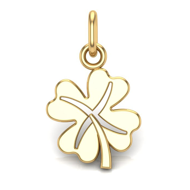 Handcrafted Miniature Lucky Clover Pendant - Gold