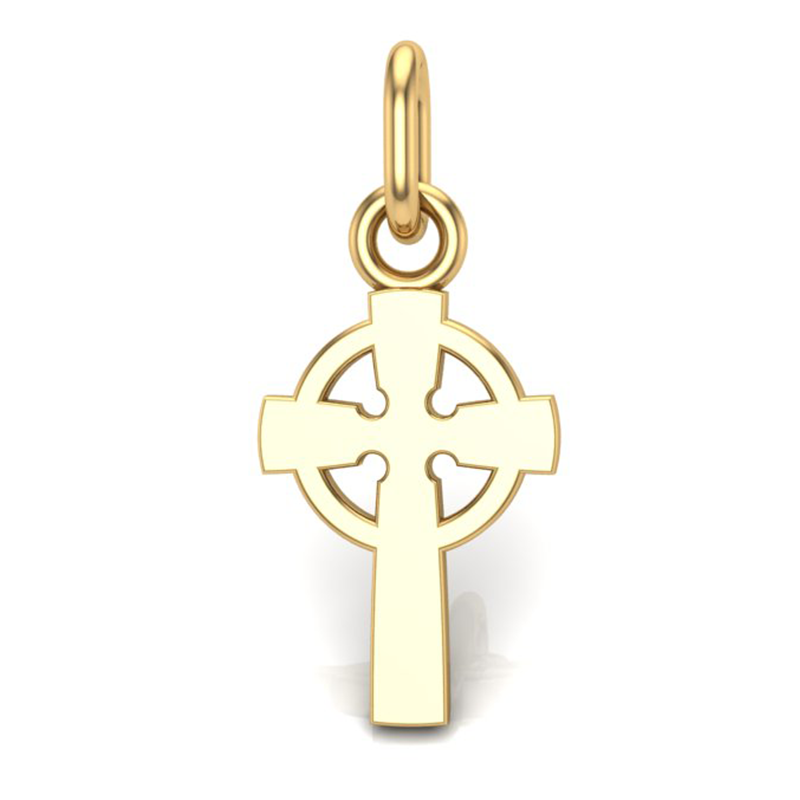 Handcrafted Miniature Celtic Cross Pendant - Gold