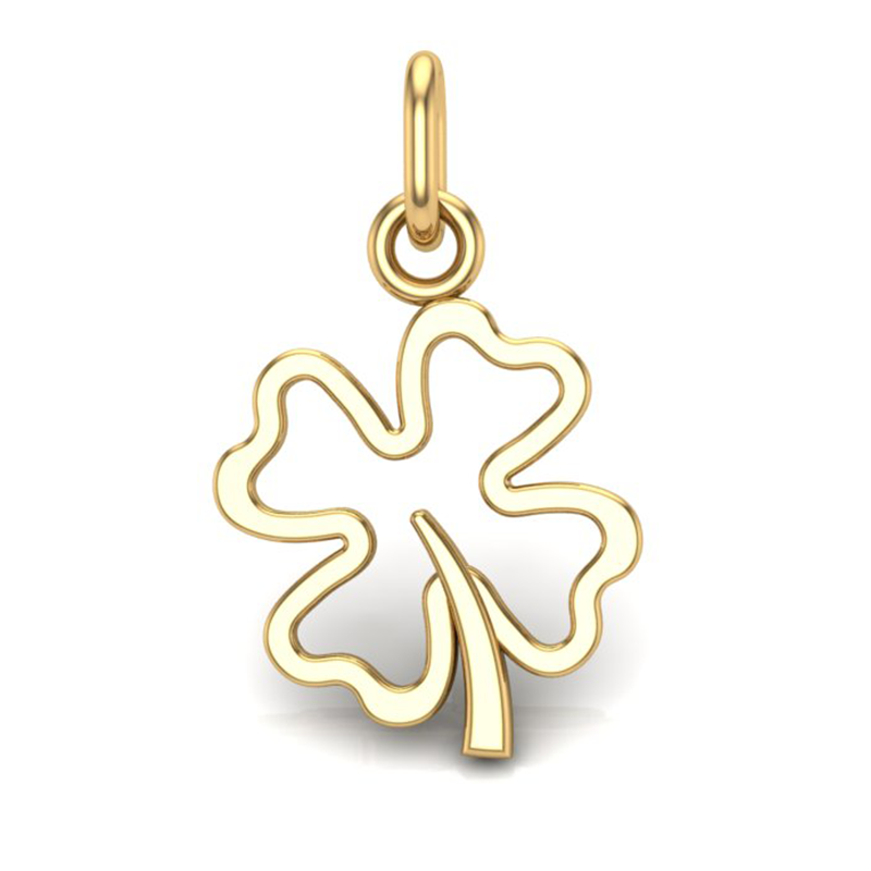 Handcrafted Miniature Hollow Lucky Clover Pendant - Gold