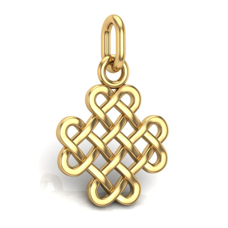 Handcrafted Miniature Celtic Knot Clover Pendant - Gold