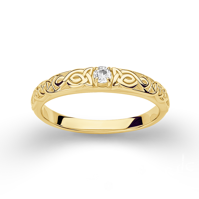 Handcrafted Celtic Knot Slim Band - Gold