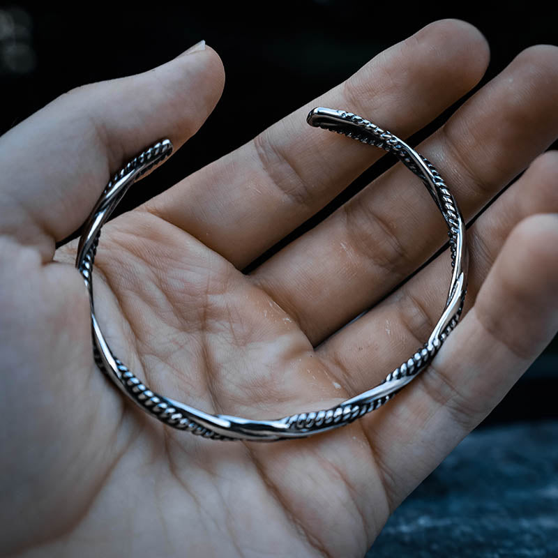 Twisted Steel Bracelet - Stainless Steel