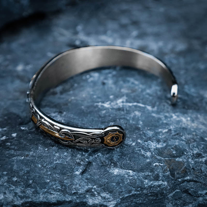 Nine Realms Warrior Cuff Bangle - Stainless Steel