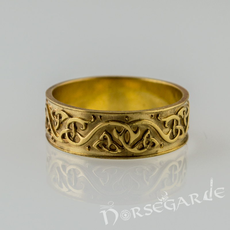 Handcrafted Urnes Art Ornamental Band - Gold