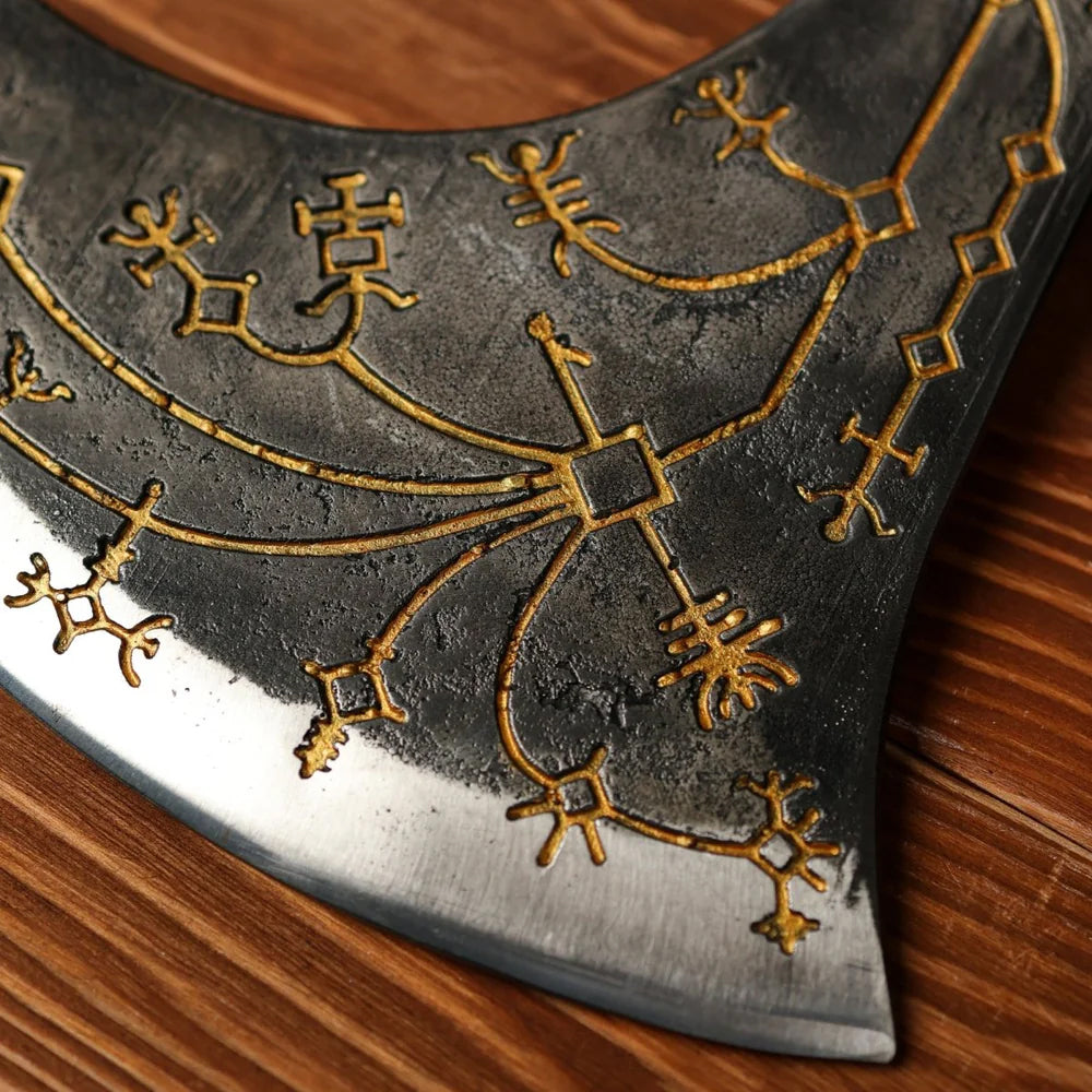 Handforged Leviathan Replica Axe - Gold