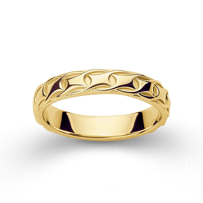 Handcrafted Ornamental Weave Band - Gold