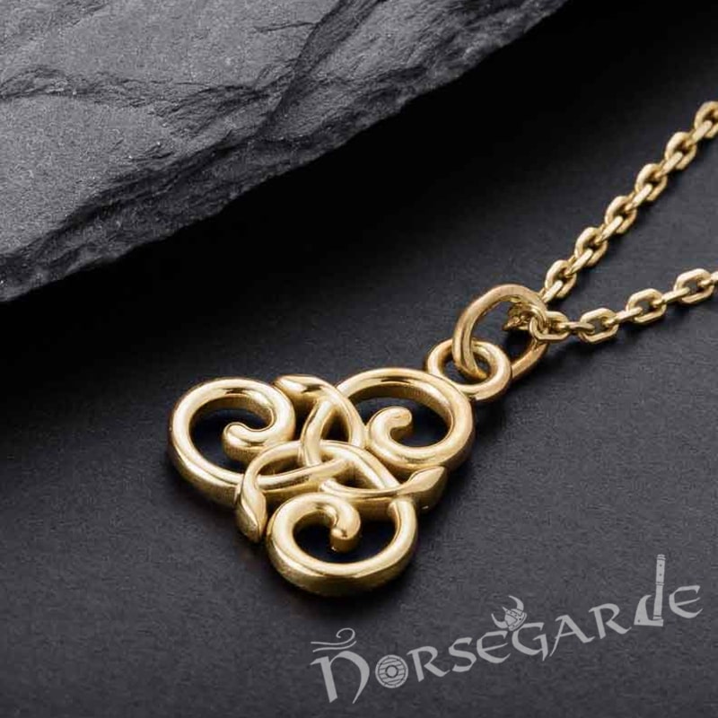 Handcrafted Miniature Triskelion Pendant - Gold