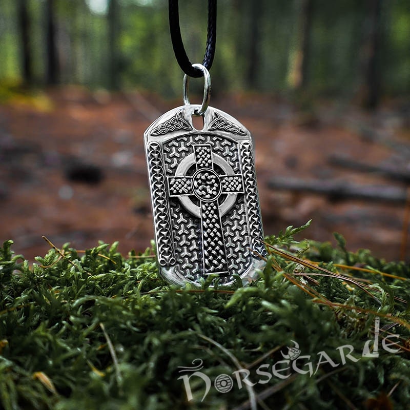 Handcrafted Celtic Cross Dog Tag - Sterling Silver