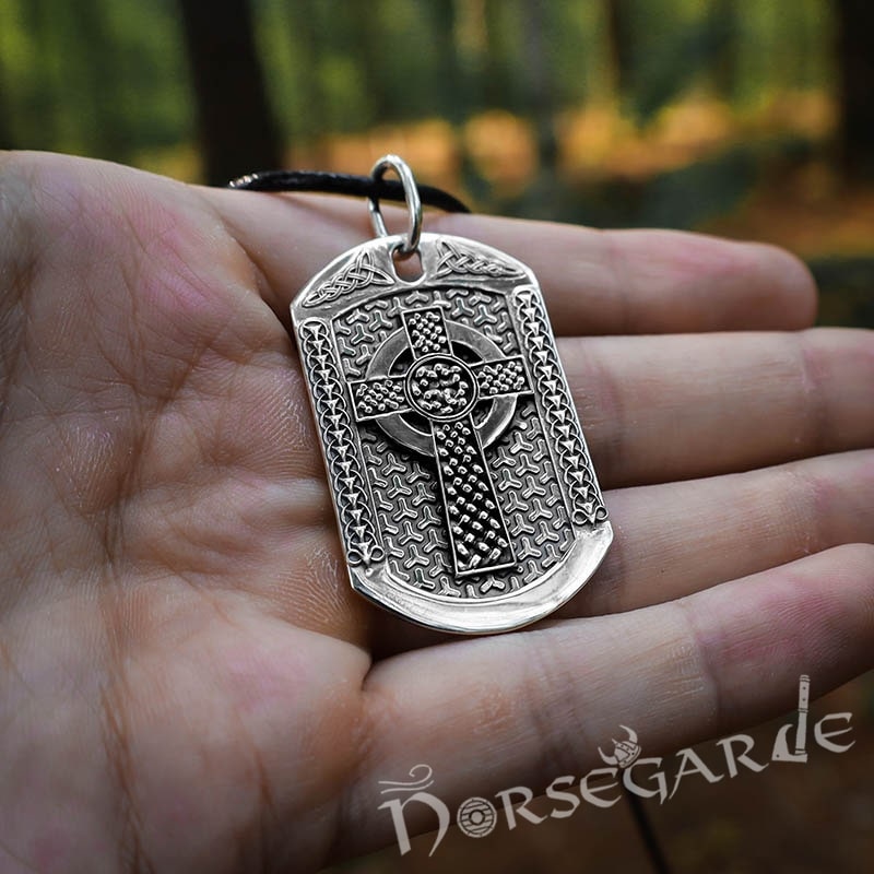 Handcrafted Celtic Cross Dog Tag - Sterling Silver