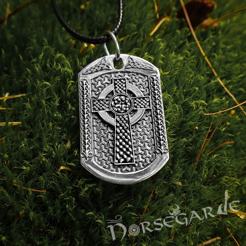 Handcrafted Celtic Cross Dog Tag - Sterling Silver