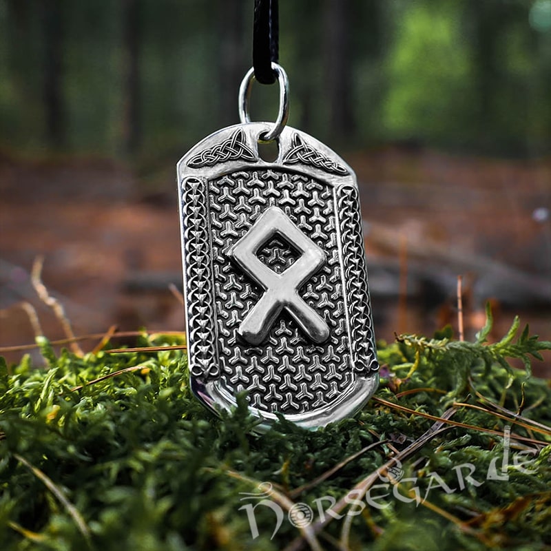 Handcrafted Othala Dog Tag - Sterling Silver