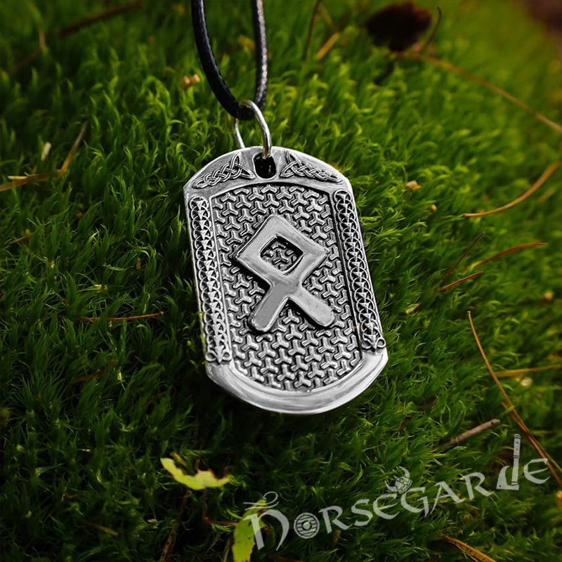 Handcrafted Othala Dog Tag - Sterling Silver