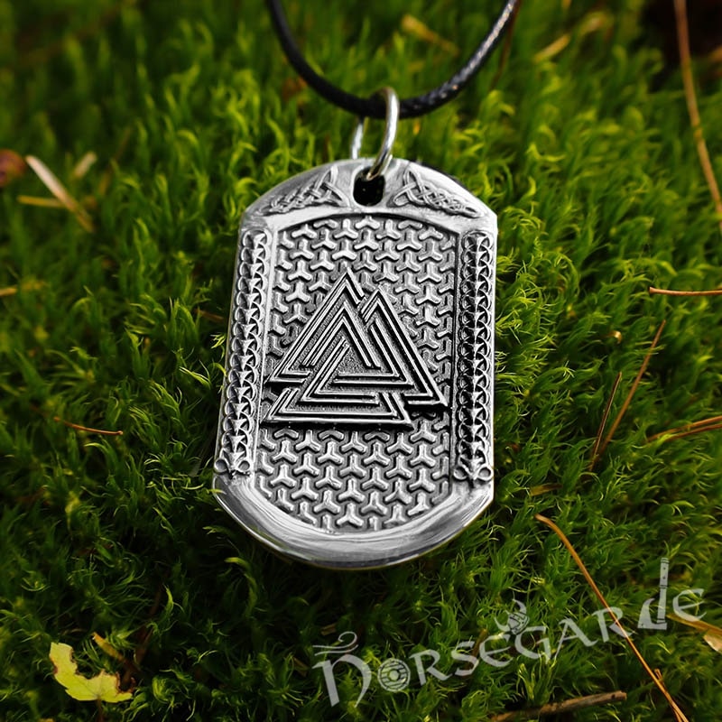 Handcrafted Valknut Dog Tag - Sterling Silver