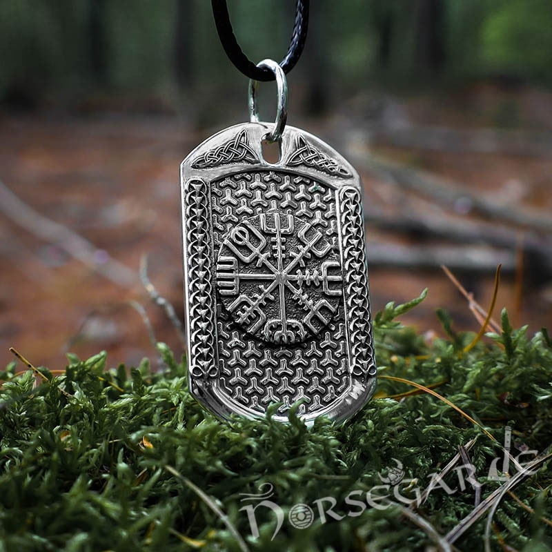 Handcrafted Vegvisir Dog Tag - Sterling Silver