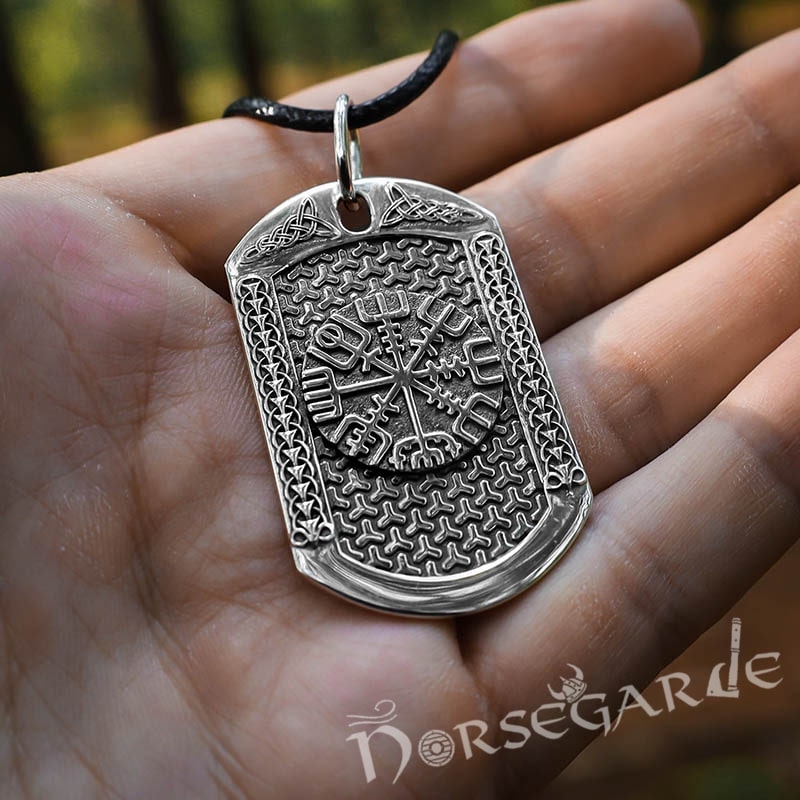 Handcrafted Vegvisir Dog Tag - Sterling Silver