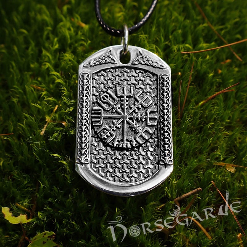 Handcrafted Vegvisir Dog Tag - Sterling Silver