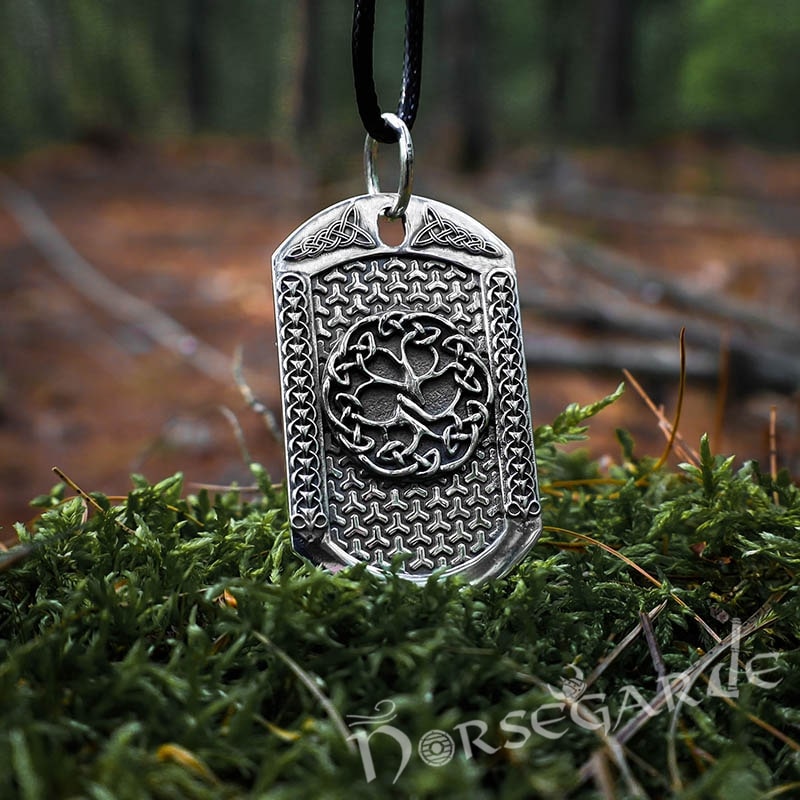 Handcrafted Yggdrasil Dog Tag - Sterling Silver