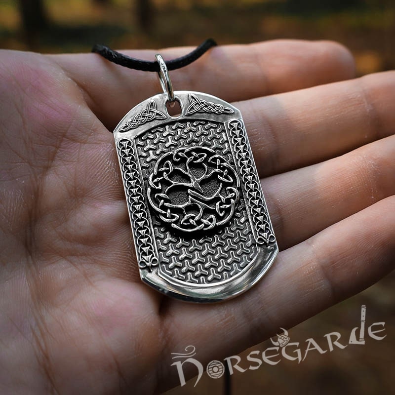 Handcrafted Yggdrasil Dog Tag - Sterling Silver