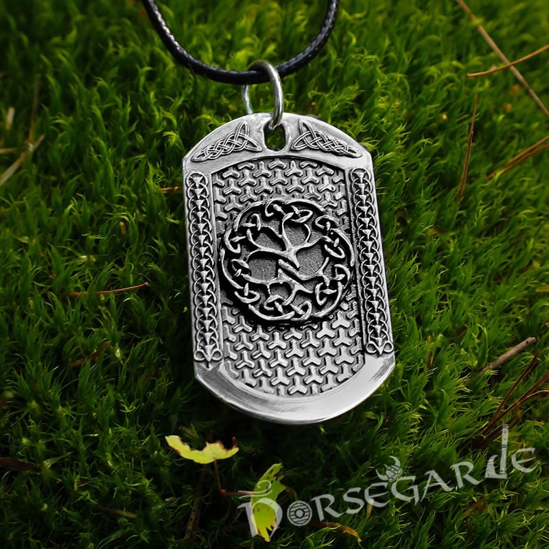 Handcrafted Yggdrasil Dog Tag - Sterling Silver