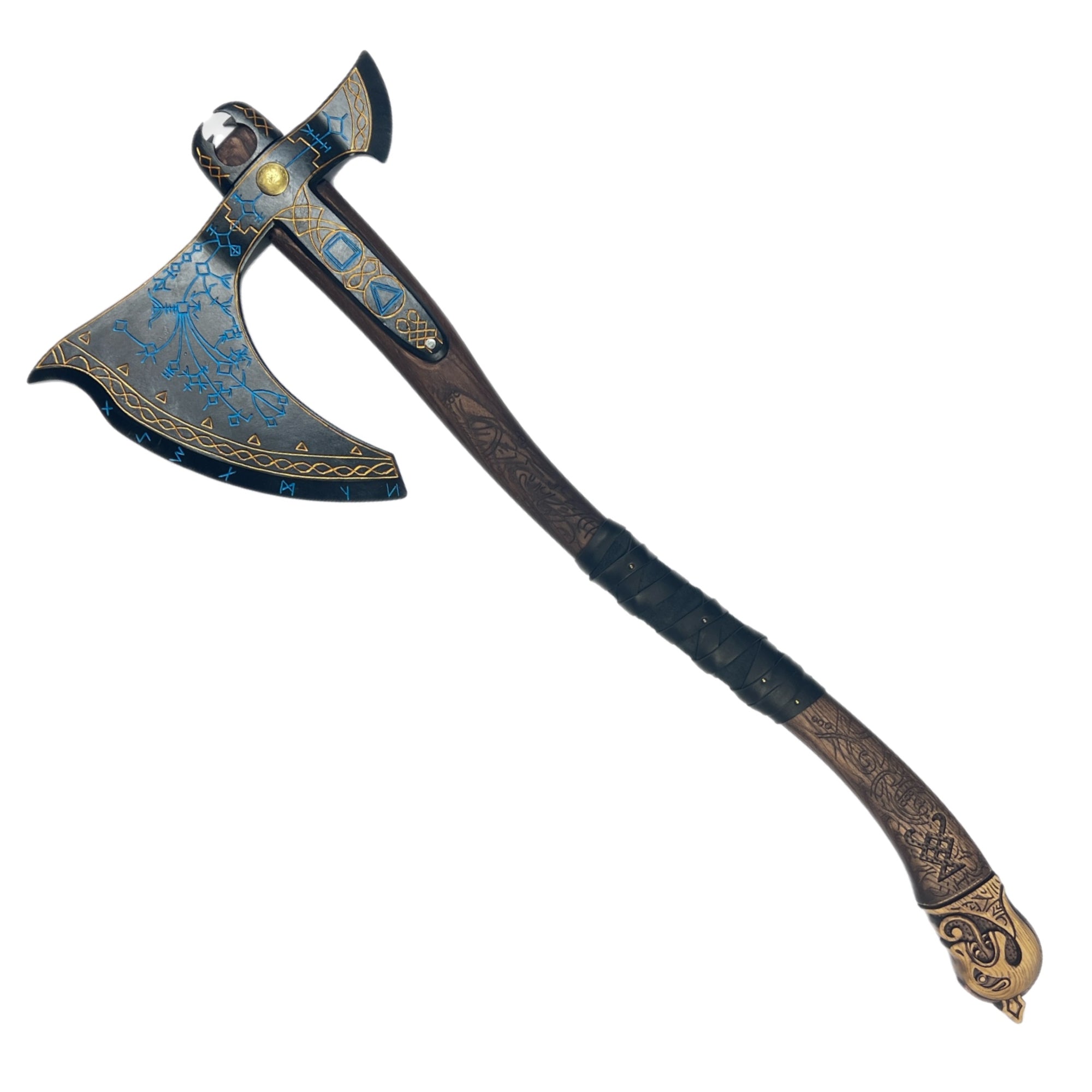 Handforged Leviathan Decorated Replica Axe - Blue & Black