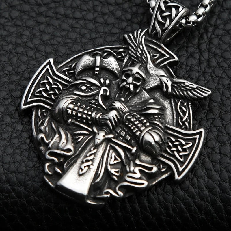 Odin Celtic Cross Pendant - Stainless Steel
