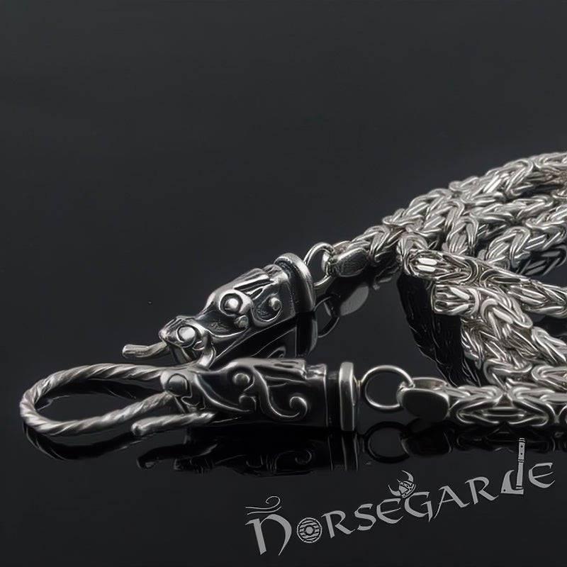 Handcrafted Byzantine Chain with Wolves - Sterling Silver