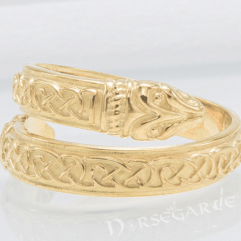 Handcrafted Celtic Jormungandr Band - Gold - Norsegarde