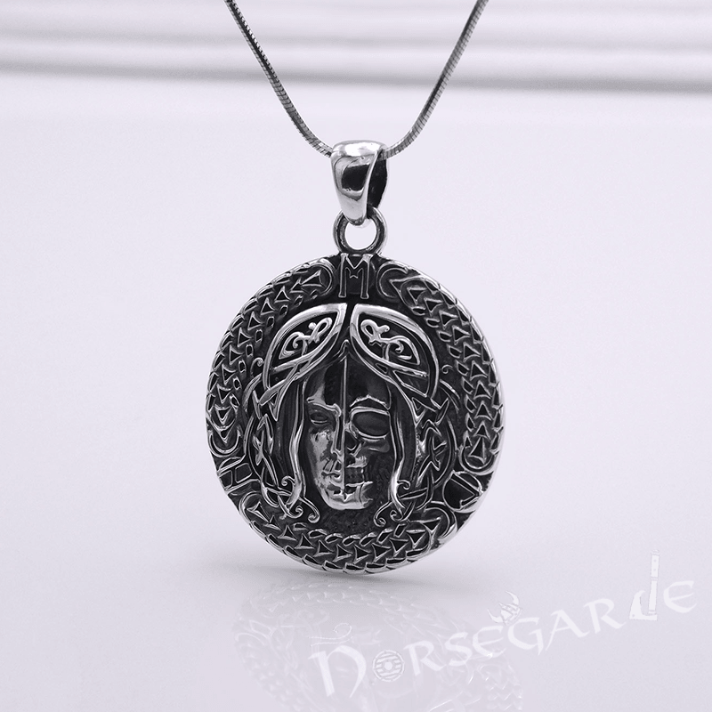 Handcrafted Hel's Visage Amulet - Sterling Silver - Norsegarde