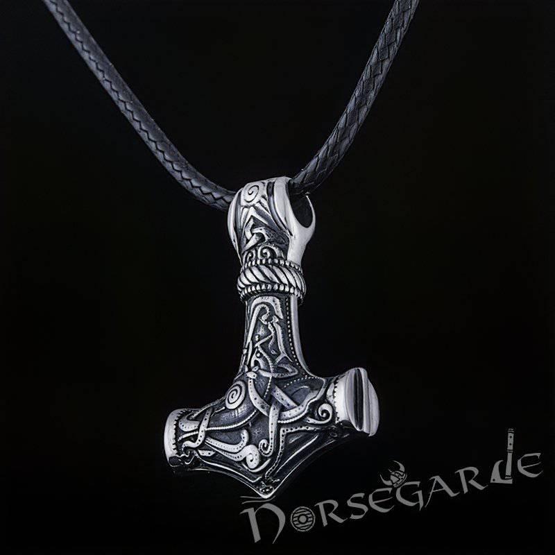 Viking Mjolnir Pendant - STERLING SILVER Handmade Thor's Hammer Amulet