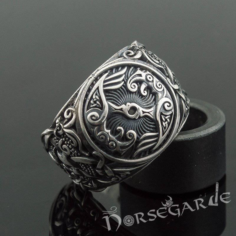 Vendel Ravens Ring Viking Ring Mammen Style Sterling Silver high quality Viking Raven Ring Scandinavian Norse Viking Jewelry (based on mammen axe)