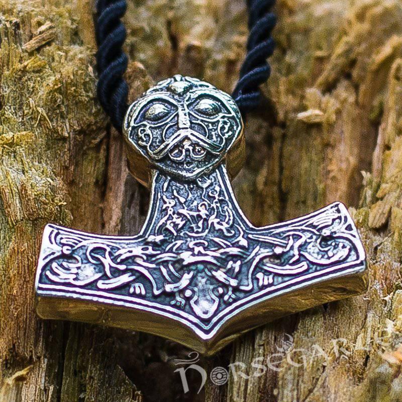 Handcrafted Viking Art Ornamental Mjölnir - Sterling Silver - Norsegarde