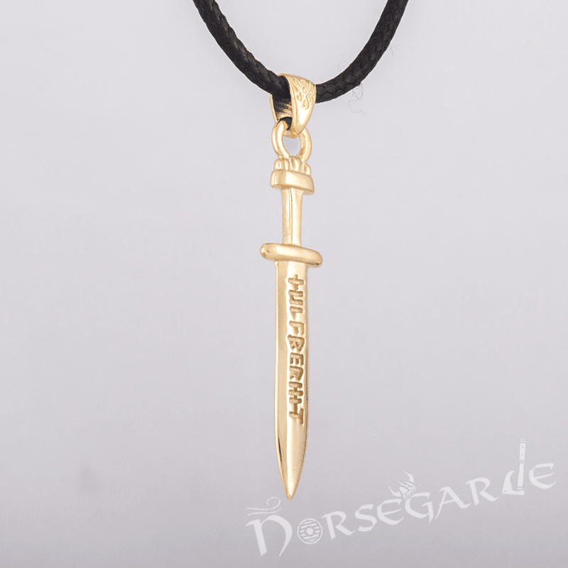 Handcrafted Viking Rune Sword Pendant - Gold - Norsegarde