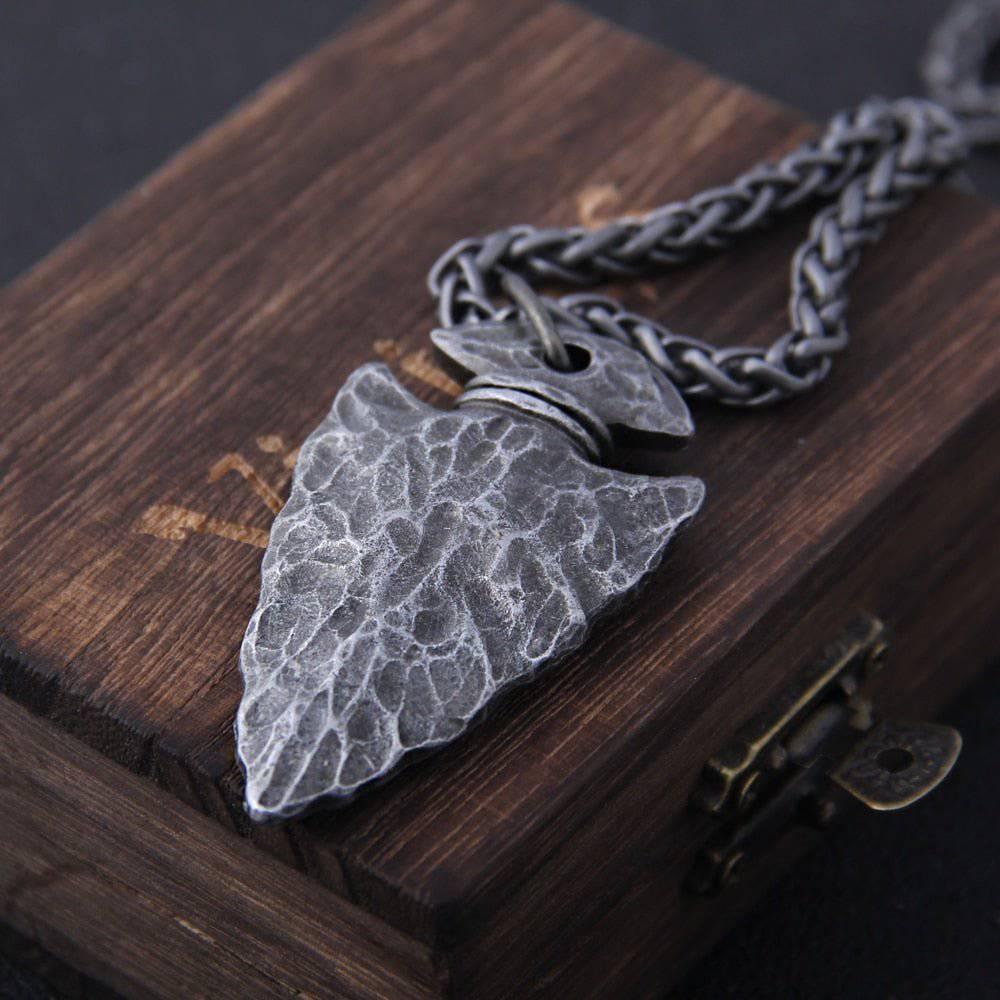 Stainless steel hot sale arrowhead necklace